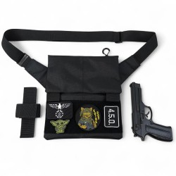 Сумка мессенджер С КОБУРОЙ. Тактическая сумка из ткани, 3 кармана, патч-панель, Cordura