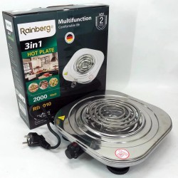 Электроплита Rainberg RB-010 спиральная, плита электрическая настольная Рейнберг 1 конфорка 2000 Вт