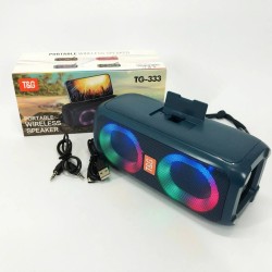Портативная колонка TG333 2x5W с RGB подсветкой, громкая блютуз колонка. Цвет: синий
