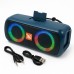 Портативная колонка TG333 2x5W с RGB подсветкой, громкая блютуз колонка. Цвет: синий - фото 20