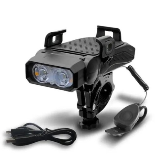 Велофара с сигналом и держателем телефона LY-25-2T6 (white+yellow), Долговечный велосипедный фонарь