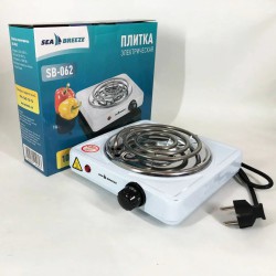 Настольная плита электрическая Sea Breeze SB-062 1000 Вт, настольная одноконфорочная, плита бытовая