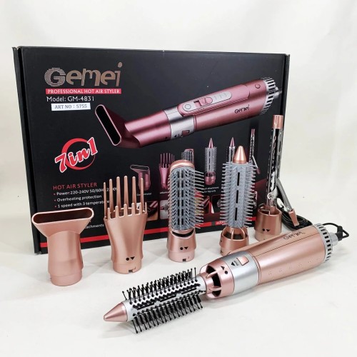 Щипцы фен для волос мультистайлер GEMEI GM-4831 7в1, классический фен для волос, мощный фен для волос