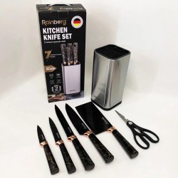 Набор ножей из нержавеющей стали с основанием Rainberg RB-2325 Black