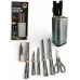 Набор ножей из нержавеющей стали с основанием Rainberg RB-2325 Black
