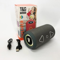 Bluetooth колонка портативна TG656 FM-радіо, Гучна блютуз колонка, Колонка для вечірки. Колір: сірий