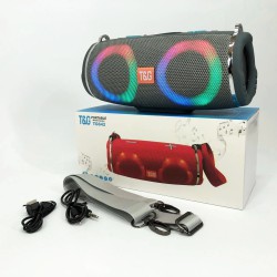 Портативная колонка TG642 с RGB подсветкой и ремешком, портативная колонка с Bluetooth. Цвет: серый