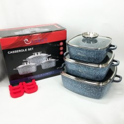 Набор Квадратных казанов UNIQUE UN-5501 20см, 24см, 28см, Набор посуды кастрюли разных объемов