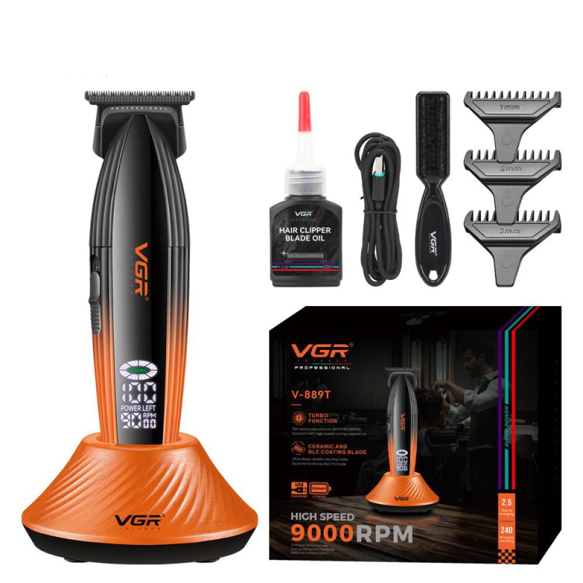 Машинка для стрижки VGR V-889T 9000RPM (арт. 23509)