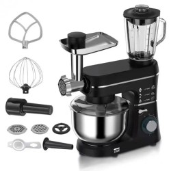 Кухонный комбайн Domotec 6676B 5в1 10L 1400W миксер/блендер/мясорубка, Стационарный планетарный тестомес