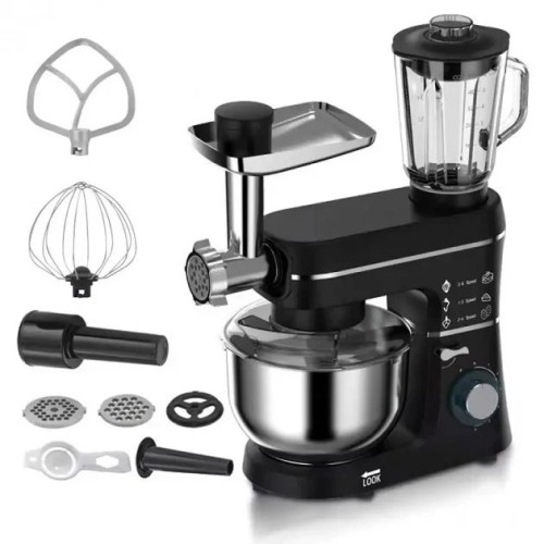 Кухонный комбайн Domotec 6676B 5в1 10L 1400W миксер/блендер/мясорубка, Стационарный планетарный тестомес