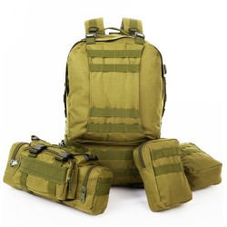 Рюкзак тактичний 55л з трьома підсумками! Якісний штурмовий для походу подорожей великий рюкзак баул