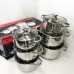 Набір каструль UNIQUE UN-5035 з нержавіючої сталі з товстим дном в 5 шарів з кришками, 12 предметів - фото 5