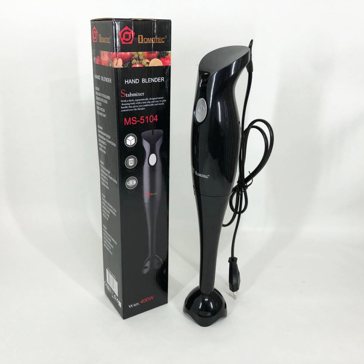 Блендер DOMOTEC MS-5104 400 Вт, Блендер занурювальний електричний, Блендер для дому, Портативний блендер (арт. 24596)