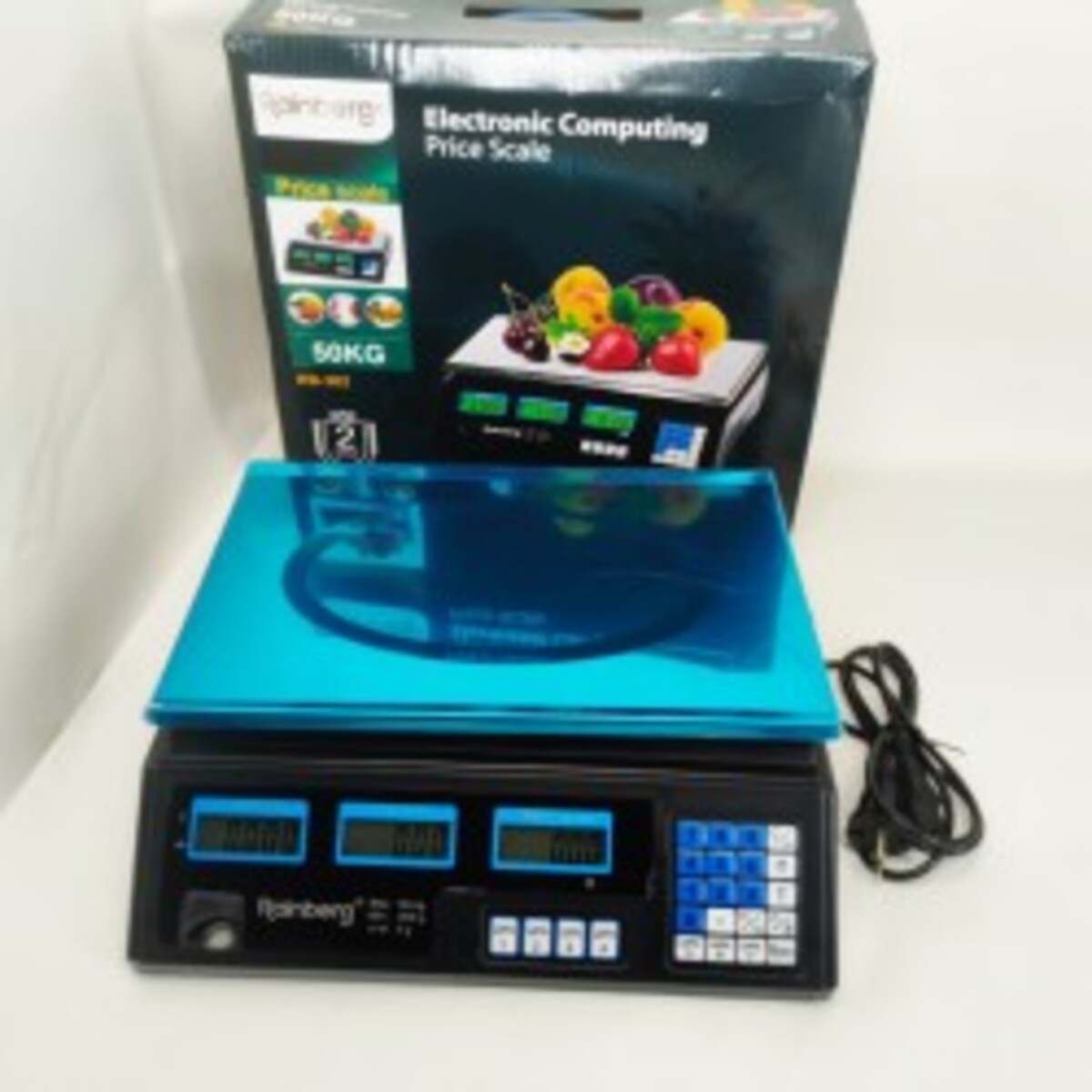Весы торговые со счетчиком цены и платформой Rainberg RB-302 до 50кг (арт. 23580)