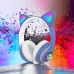 Беспроводные LED наушники с кошачьими ушками CAT STN-28, Стерео наушники с кошачьими ушками. Цвет: синий