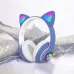 Беспроводные LED наушники с кошачьими ушками CAT STN-28, Стерео наушники с кошачьими ушками. Цвет: синий