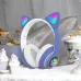 Беспроводные LED наушники с кошачьими ушками CAT STN-28, Стерео наушники с кошачьими ушками. Цвет: синий