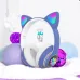 Беспроводные LED наушники с кошачьими ушками CAT STN-28, Стерео наушники с кошачьими ушками. Цвет: синий