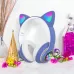 Беспроводные LED наушники с кошачьими ушками CAT STN-28, Стерео наушники с кошачьими ушками. Цвет: синий