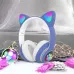 Беспроводные LED наушники с кошачьими ушками CAT STN-28, Стерео наушники с кошачьими ушками. Цвет: синий
