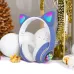 Беспроводные LED наушники с кошачьими ушками CAT STN-28, Стерео наушники с кошачьими ушками. Цвет: синий
