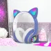 Беспроводные LED наушники с кошачьими ушками CAT STN-28, Стерео наушники с кошачьими ушками. Цвет: синий