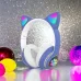 Беспроводные LED наушники с кошачьими ушками CAT STN-28, Стерео наушники с кошачьими ушками. Цвет: синий