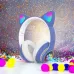 Беспроводные LED наушники с кошачьими ушками CAT STN-28, Стерео наушники с кошачьими ушками. Цвет: синий