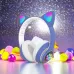 Беспроводные LED наушники с кошачьими ушками CAT STN-28, Стерео наушники с кошачьими ушками. Цвет: синий