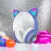Беспроводные LED наушники с кошачьими ушками CAT STN-28, Стерео наушники с кошачьими ушками. Цвет: синий