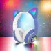 Беспроводные LED наушники с кошачьими ушками CAT STN-28, Стерео наушники с кошачьими ушками. Цвет: синий