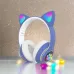 Беспроводные LED наушники с кошачьими ушками CAT STN-28, Стерео наушники с кошачьими ушками. Цвет: синий