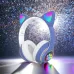 Беспроводные LED наушники с кошачьими ушками CAT STN-28, Стерео наушники с кошачьими ушками. Цвет: синий