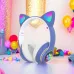 Беспроводные LED наушники с кошачьими ушками CAT STN-28, Стерео наушники с кошачьими ушками. Цвет: синий