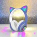Беспроводные LED наушники с кошачьими ушками CAT STN-28, Стерео наушники с кошачьими ушками. Цвет: синий