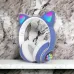 Беспроводные LED наушники с кошачьими ушками CAT STN-28, Стерео наушники с кошачьими ушками. Цвет: синий