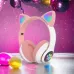 Беспроводные LED наушники с кошачьими ушками CAT STN-28. Цвет: розовый (арт. 11498) - фото 104