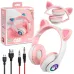 Беспроводные LED наушники с кошачьими ушками CAT STN-28. Цвет: розовый (арт. 11498) - фото 14