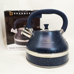 Чайник со свистком Edenberg EB-8856 с мраморным покрытием и турбо индукционным капсульным дном 3л Blue