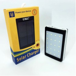 УМБ Power Bank Solar 20000 mAh мобільне зарядне з сонячною панеллю та лампою, повербанк для планшета
