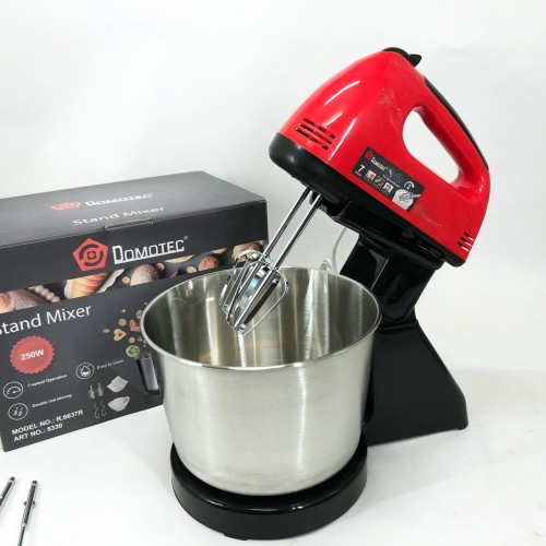 Міксер ручний з чашею Domotec R6637R 2 літри 250 W, Міксер стаціонарний з чашею з нержавіючої сталі