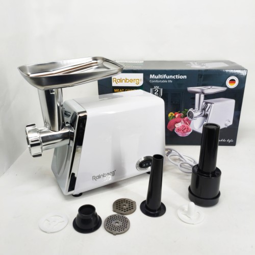 М'ясорубка електрична Rainberg RB-2329 з насадками для ковбас кеббе Електром'ясорубка з реверсом 3000Вт