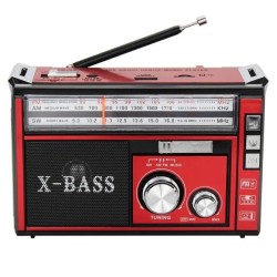 Радиоприёмник портативное радио Golon RX-381 аккумуляторный ретро колонка usb sd mp3 fm. Цвет: красный