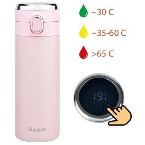 Термос SMART MAGIO MG-1047P вакуумный 400 мл, Термос с индикацией и датчиком температуры, Термос походный