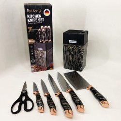 Набор ножей из нержавеющей стали с основанием Rainberg RB-2326 Black