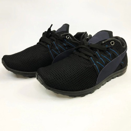 Спортивные кроссовки мужские летние из сетки 40р 25.5см. Летние кроссовки сетка. Модель 24112. Цвет: черный