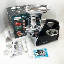 М'ясорубка Rainberg RB-675 3800 Вт із соковижималкою, м'ясорубка електрична метал. Колір: чорний