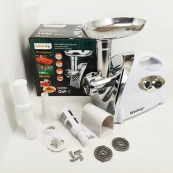 М'ясорубка Rainberg RB-675 3800Вт із соковижималкою, електрична з насадками для шатківниці White