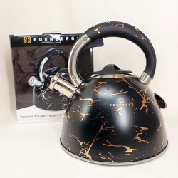 Емальований чайник Edenberg EB-12610 зі свистком та антипригарним покриттям 3л Black